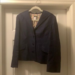 J.Crew Vintage Navy Linen Sailor Blazer